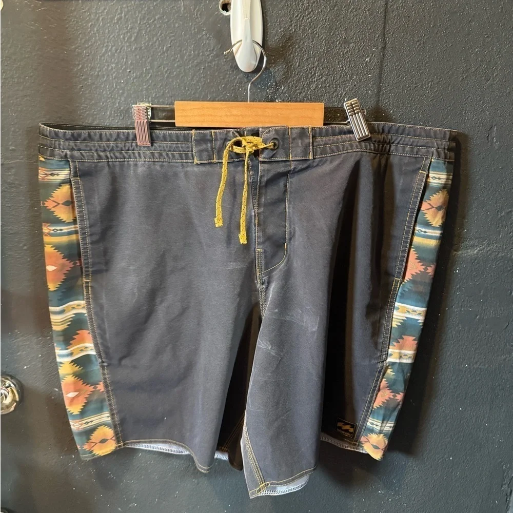 Billabong X Wrangler Black Board Shorts with Vibrant Side Panels